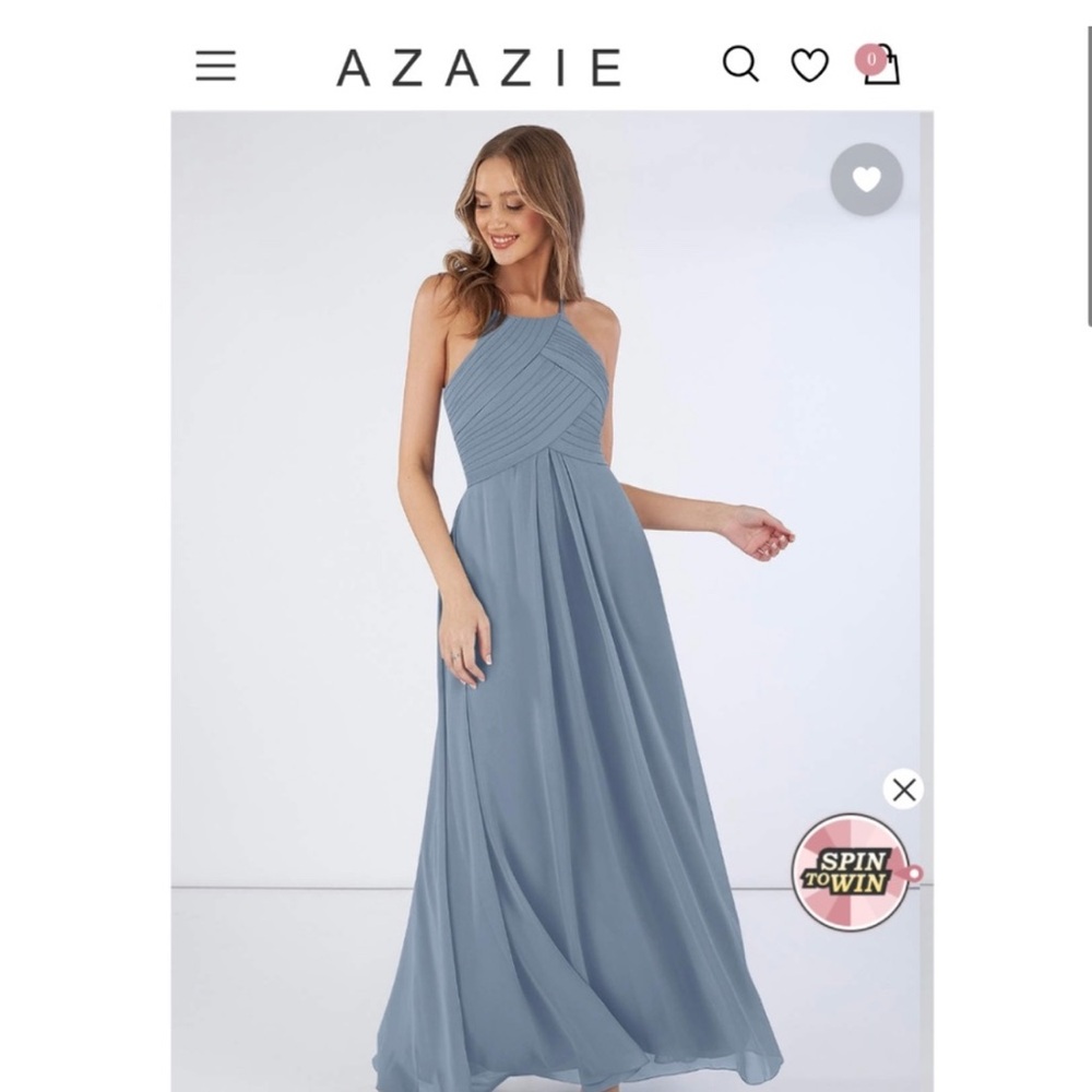 Dusty blue bridesmaid dress